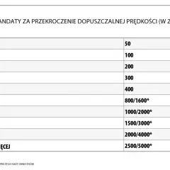 Tabela mandatów za przekroczenie prędkości. Jaka prędkość na A1? Nawet 50 zł za 10 km/h za dużo.