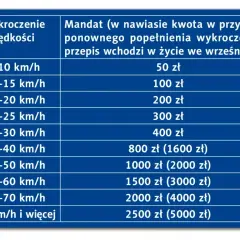 Tabela mandatów za przekroczenie prędkości. Im wyższa prędkość, tym wyższa kara. Sprawdź, o ile można przekroczyć prędkość, by uniknąć wysokiego mandatu.