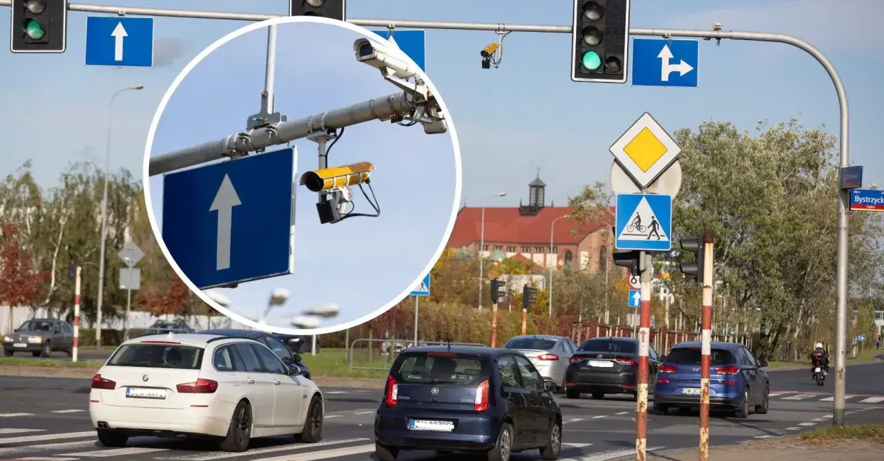 Kamery rejestrujące wykroczenia drogowe przypominają, co grozi za przejazd na czerwonym świetle. Uważaj na znaki i sygnalizację świetlną.